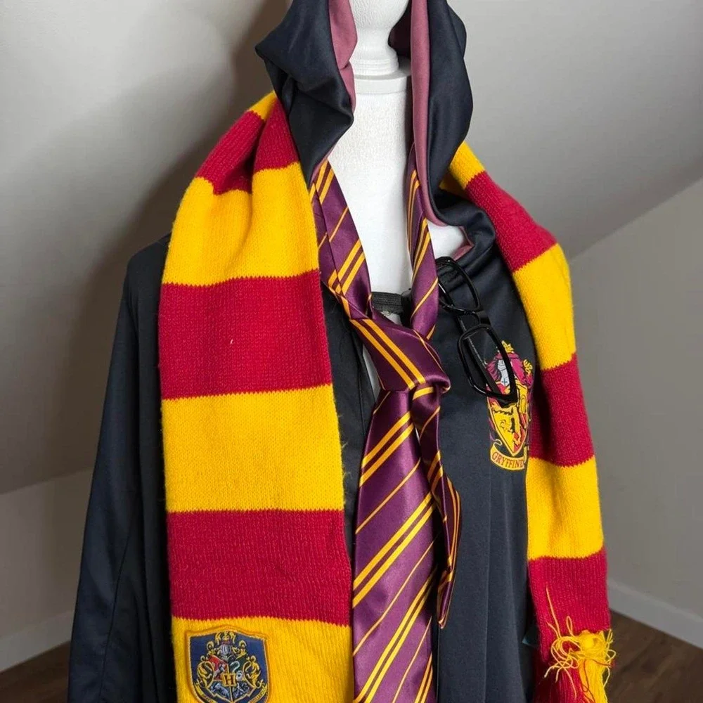 Harry Potter Gryffindor Costume Robe Bundle Scarf, Tie & Glasses Halloween